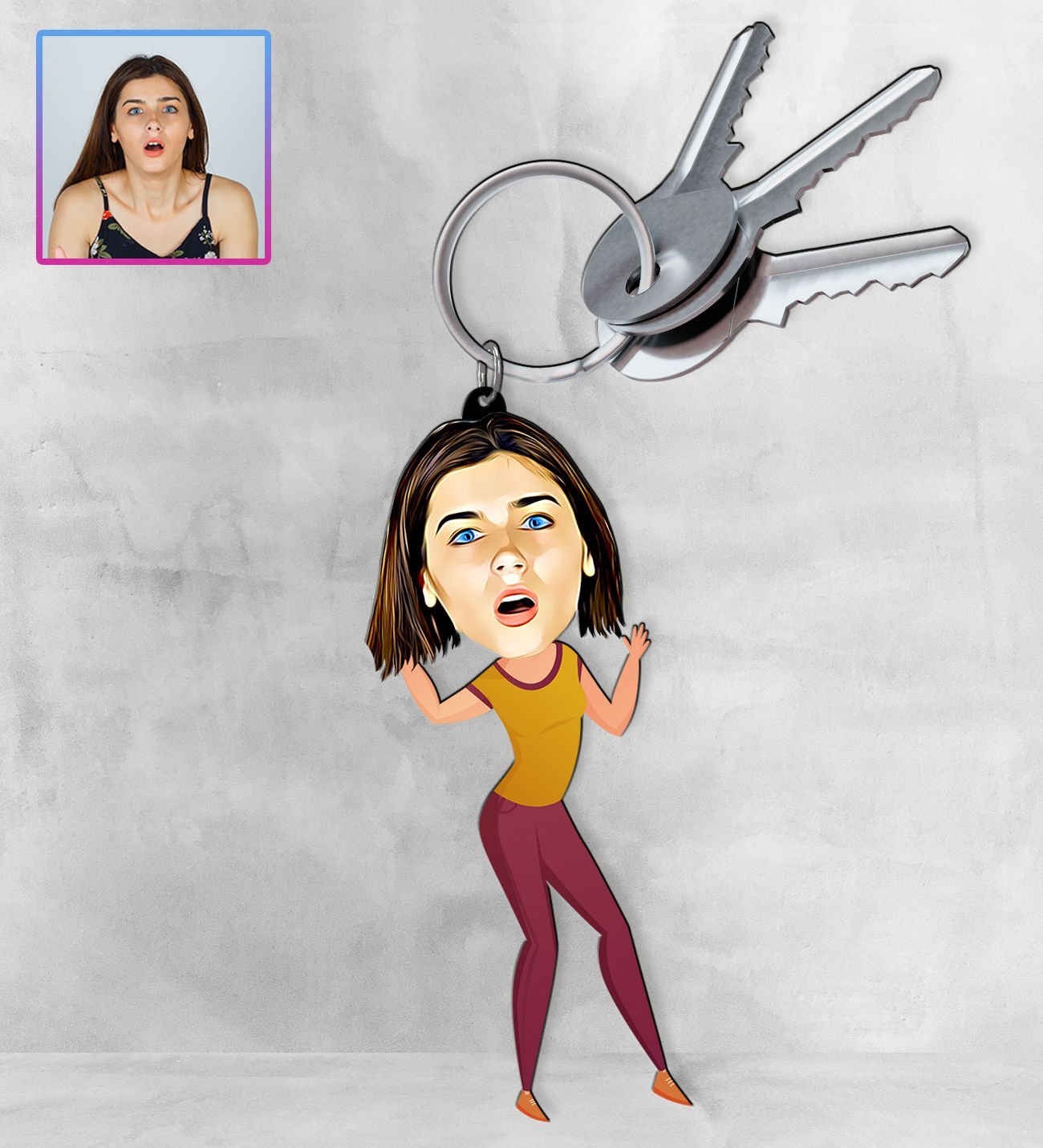 eJOYA Kişiye Özel Karikatür Tasarım Anahtarlık 97229