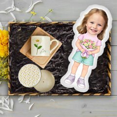 eJOYA Annelere Özel Türk Kahvesi Fincanı & Mum & Oyuncak Yastık Hediye Kutusu 116330