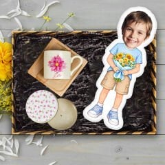 eJOYA Annelere Özel Türk Kahvesi Fincanı & Mum & Oyuncak Yastık Hediye Kutusu 116332