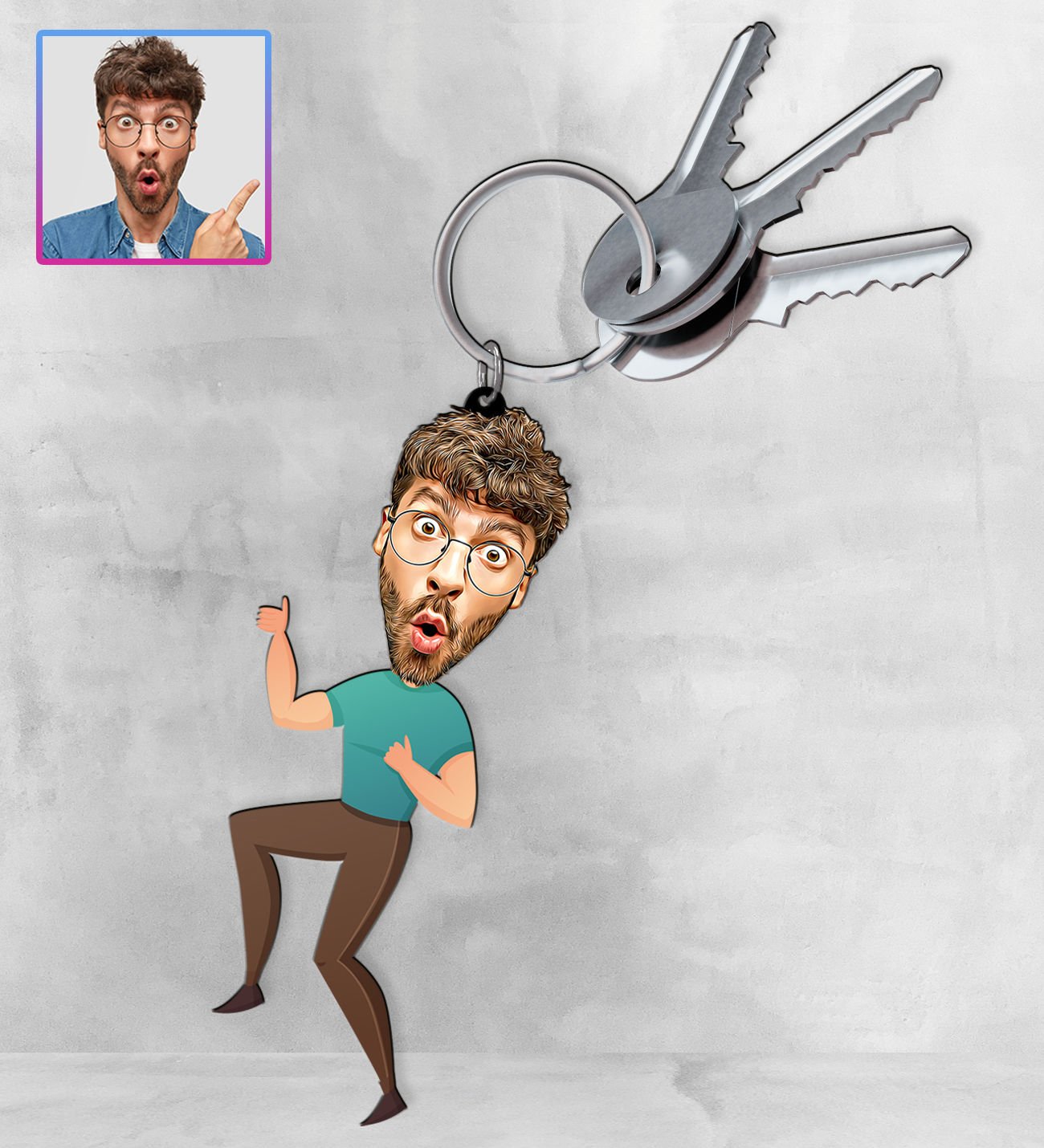 eJOYA Kişiye Özel Karikatür Tasarım Anahtarlık 97233