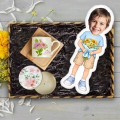 eJOYA Annelere Özel Türk Kahvesi Fincanı & Mum & Oyuncak Yastık Hediye Kutusu 116333