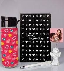 eJOYA Kişiye Özel Defter Kalem Matara Ve Fotoğraflı Notluk Hediye Seti 93543