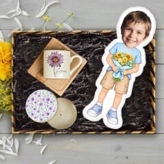 eJOYA Annelere Özel Türk Kahvesi Fincanı & Mum & Oyuncak Yastık Hediye Kutusu 116335