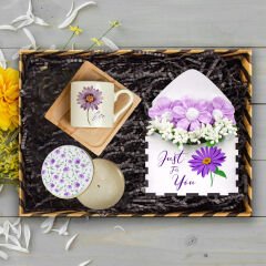 eJOYA Annelere Özel Türk Kahvesi Fincanı & Mum & Mektup Aranjmanı Hediye Kutusu 116337