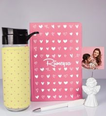 eJOYA Kişiye Özel Defter Kalem Matara Ve Fotoğraflı Notluk Hediye Seti 93547