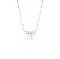 eJOYA 14 Ayar Rose Altın Kurdele Kolye 114605