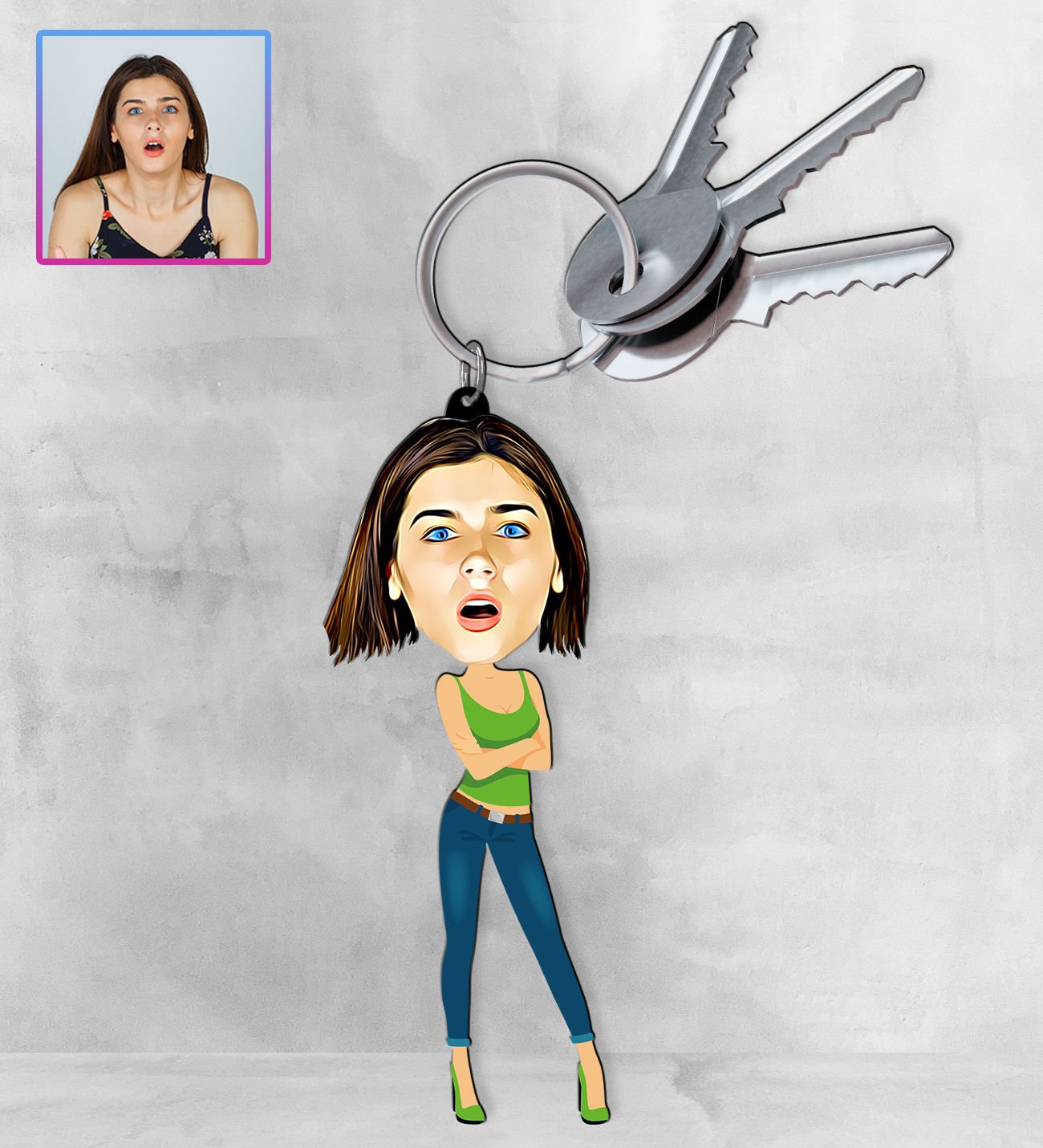 eJOYA Kişiye Özel Karikatür Tasarım Anahtarlık 97248