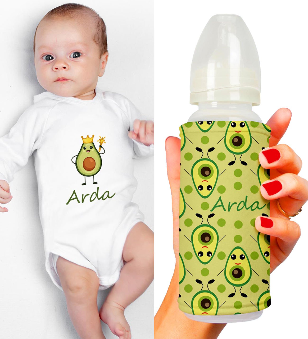 eJOYA Kişiye Özel Zıbın Ve Biberon Bebek Hediye Seti 110154