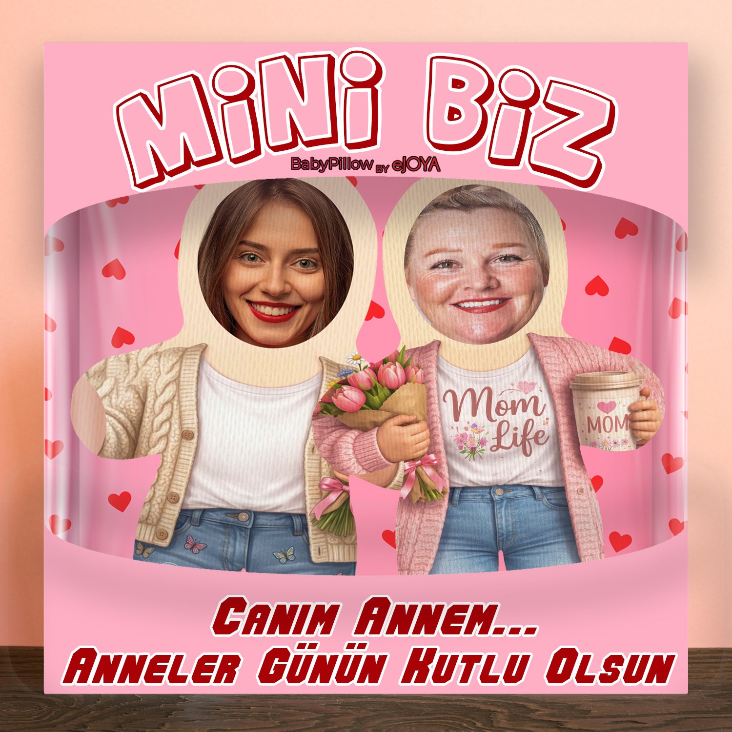 eJOYA Annelere Özel MiniBiz Oyuncak Yastık Hediye Kutusu 116350