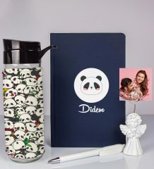 eJOYA Kişiye Özel Defter Kalem Matara Ve Fotoğraflı Notluk Hediye Seti 93561