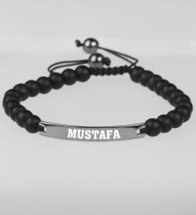 eJOYA Kişiye Özel Onix Taşlı Bileklik ( Silver - Rose ) 94723