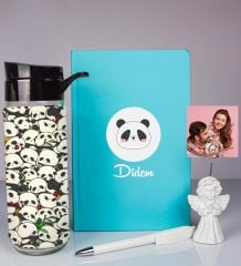 eJOYA Kişiye Özel Defter Kalem Matara Ve Fotoğraflı Notluk Hediye Seti 93562