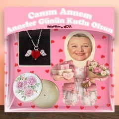 eJOYA Annelere Özel MiniBiz Oyuncak Yastık & Mum & Kanatlı Kalp Kolye Hediye Kutusu 116353