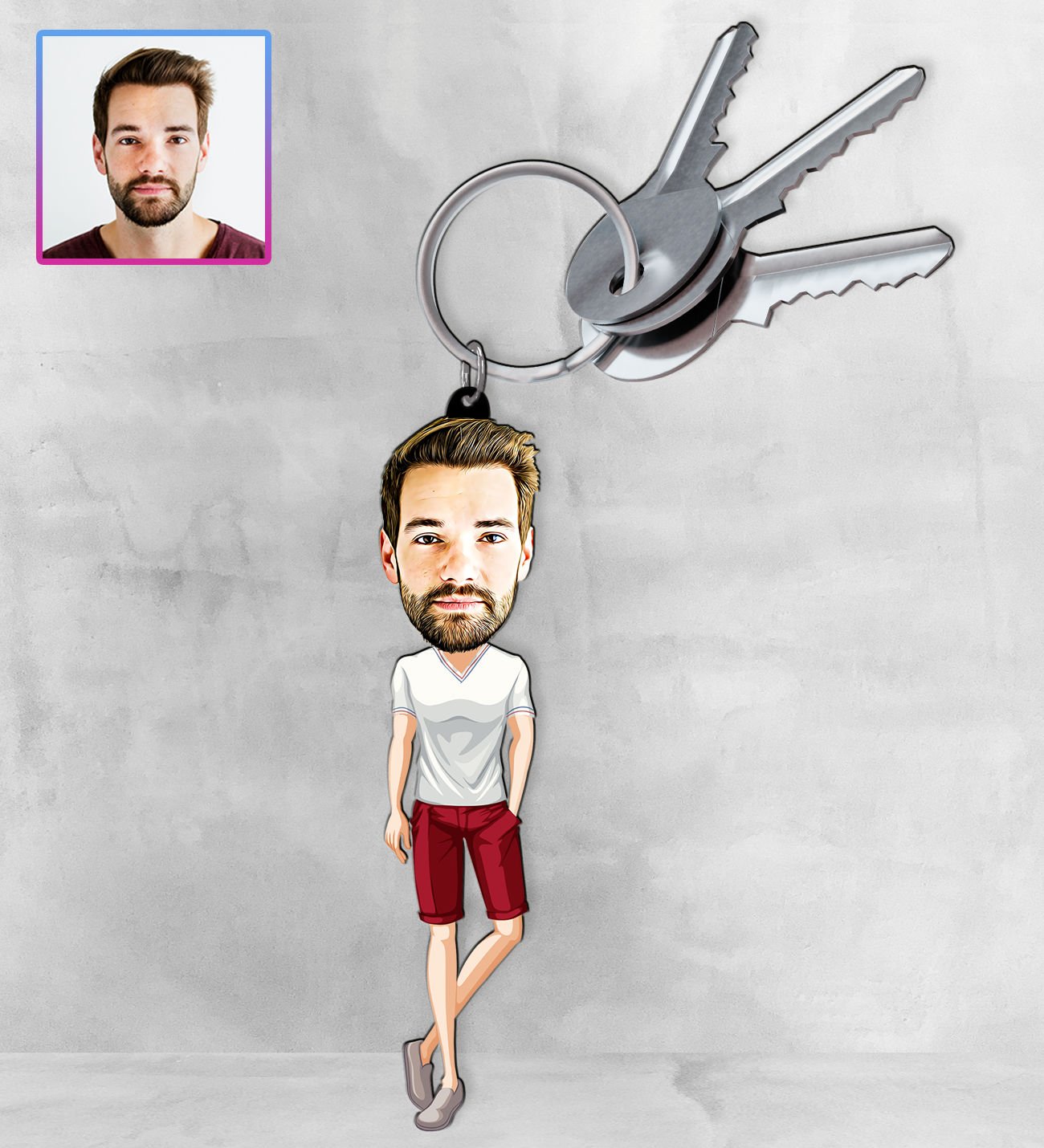 eJOYA Kişiye Özel Karikatür Tasarım Anahtarlık 97254