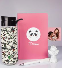 eJOYA Kişiye Özel Defter Kalem Matara Ve Fotoğraflı Notluk Hediye Seti 93563