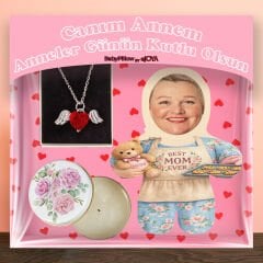 eJOYA Annelere Özel MiniBiz Oyuncak Yastık & Mum & Kanatlı Kalp Kolye Hediye Kutusu 116354