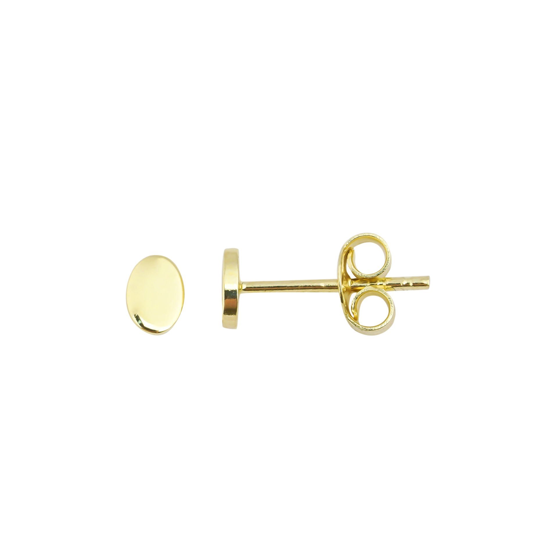 eJOYA 14 Ayar Altın Minimalist Oval Küpe 95362