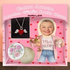 eJOYA Annelere Özel MiniBiz Oyuncak Yastık & Mum & Kanatlı Kalp Kolye Hediye Kutusu 116355