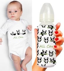 eJOYA Kişiye Özel Zıbın Ve Biberon Bebek Hediye Seti 110160