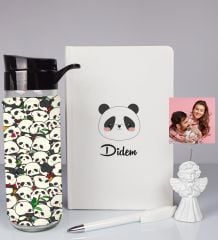 eJOYA Kişiye Özel Defter Kalem Matara Ve Fotoğraflı Notluk Hediye Seti 93565