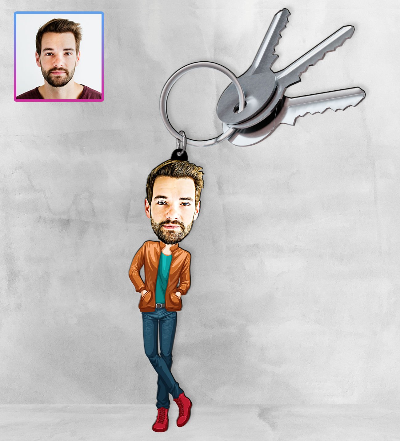 eJOYA Kişiye Özel Karikatür Tasarım Anahtarlık 97261