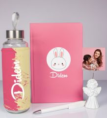 eJOYA Kişiye Özel Defter Kalem Matara Ve Fotoğraflı Notluk Hediye Seti 93571