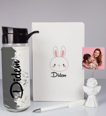 eJOYA Kişiye Özel Defter Kalem Matara Ve Fotoğraflı Notluk Hediye Seti 93572