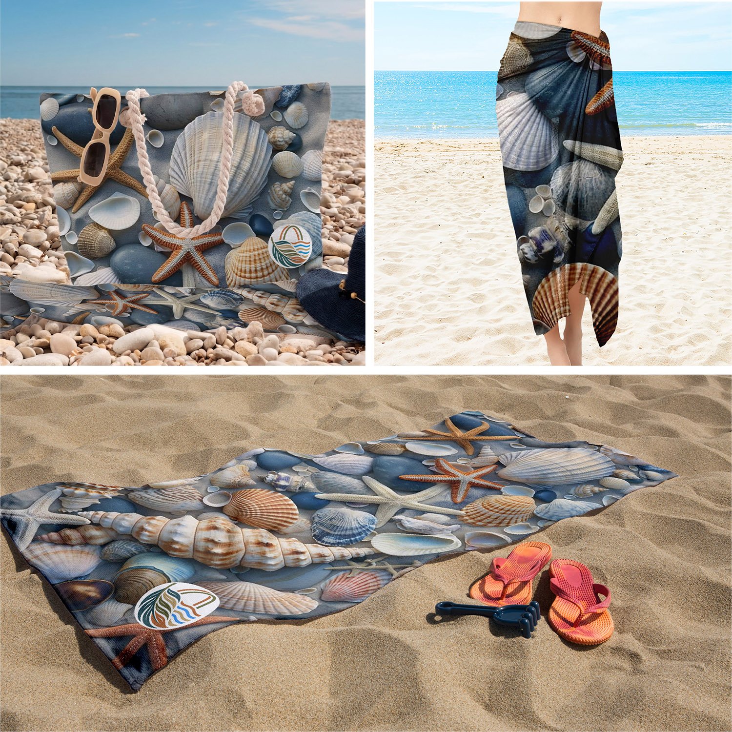 eJOYA 3’lü Plaj Seti ( Plaj Çantası & Havlu & Pareo) 116361