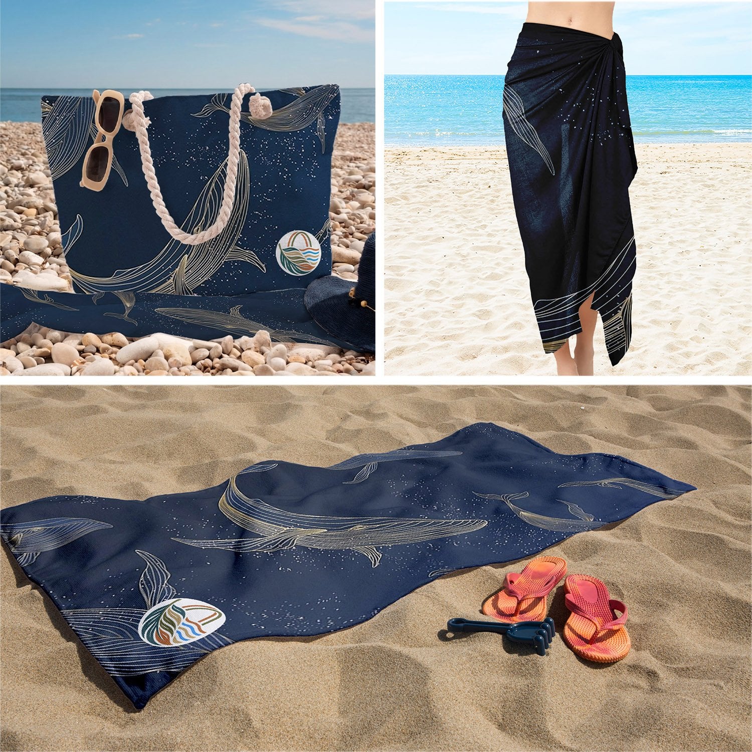 eJOYA 3’lü Plaj Seti ( Plaj Çantası & Havlu & Pareo) 116362