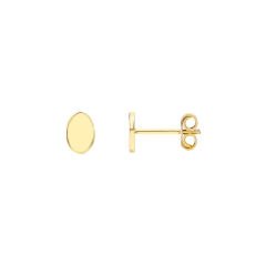 eJOYA 14 Ayar Altın Minimalist Oval Küpe 95377