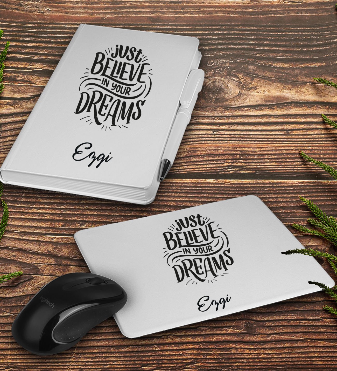 eJOYA Kişiye Özel Renkli Defter Kalem Ve Mousepad Ofis Hediye Seti 94406