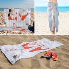 eJOYA 3’lü Plaj Seti ( Plaj Çantası & Havlu & Pareo) 116370