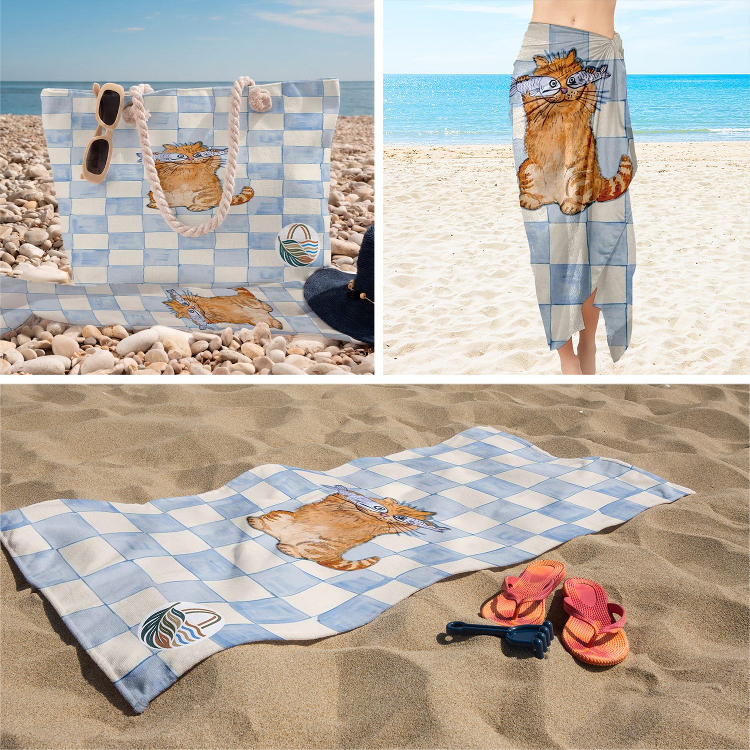 eJOYA 3’lü Plaj Seti ( Plaj Çantası & Havlu & Pareo) 116375