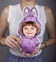 eJOYA Kişiye Özel Fotoğraflı Labubu Kumaş Bebek Yastık 116125