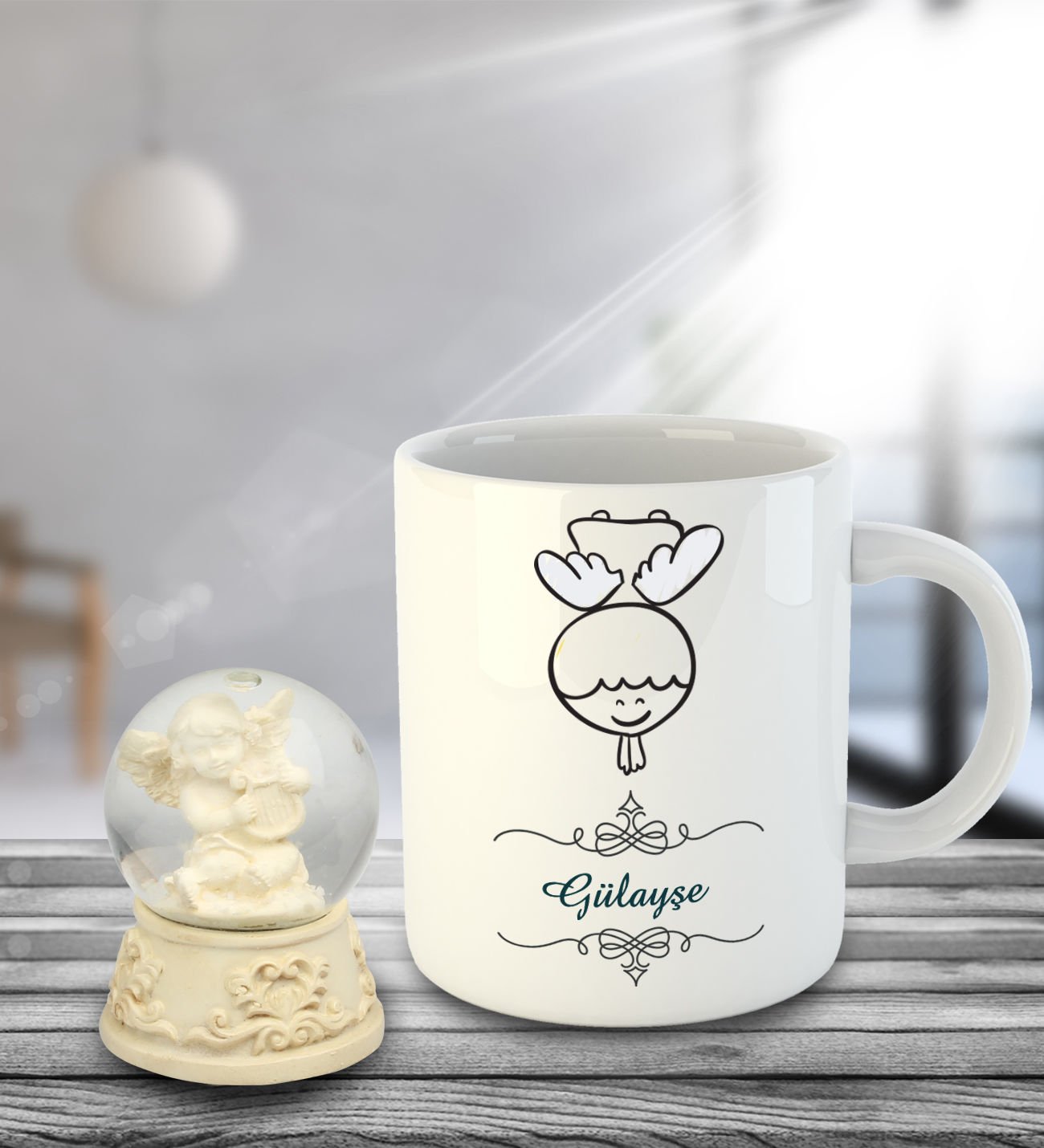 eJOYA Kişiye Özel Melek Temalı Kupa Hediye Seti 81209