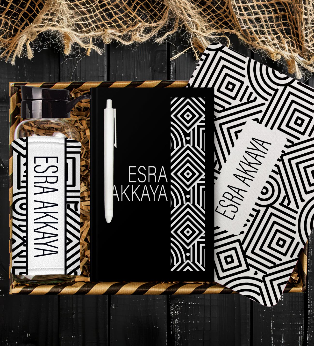 eJOYA Kişiye Özel Defter Kalem Matara Ve Mousepad Ofis Hediye Seti 94461