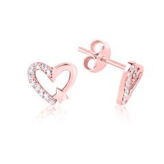 eJOYA Rose Altın Yıldızlı Kalp Küpe 114648