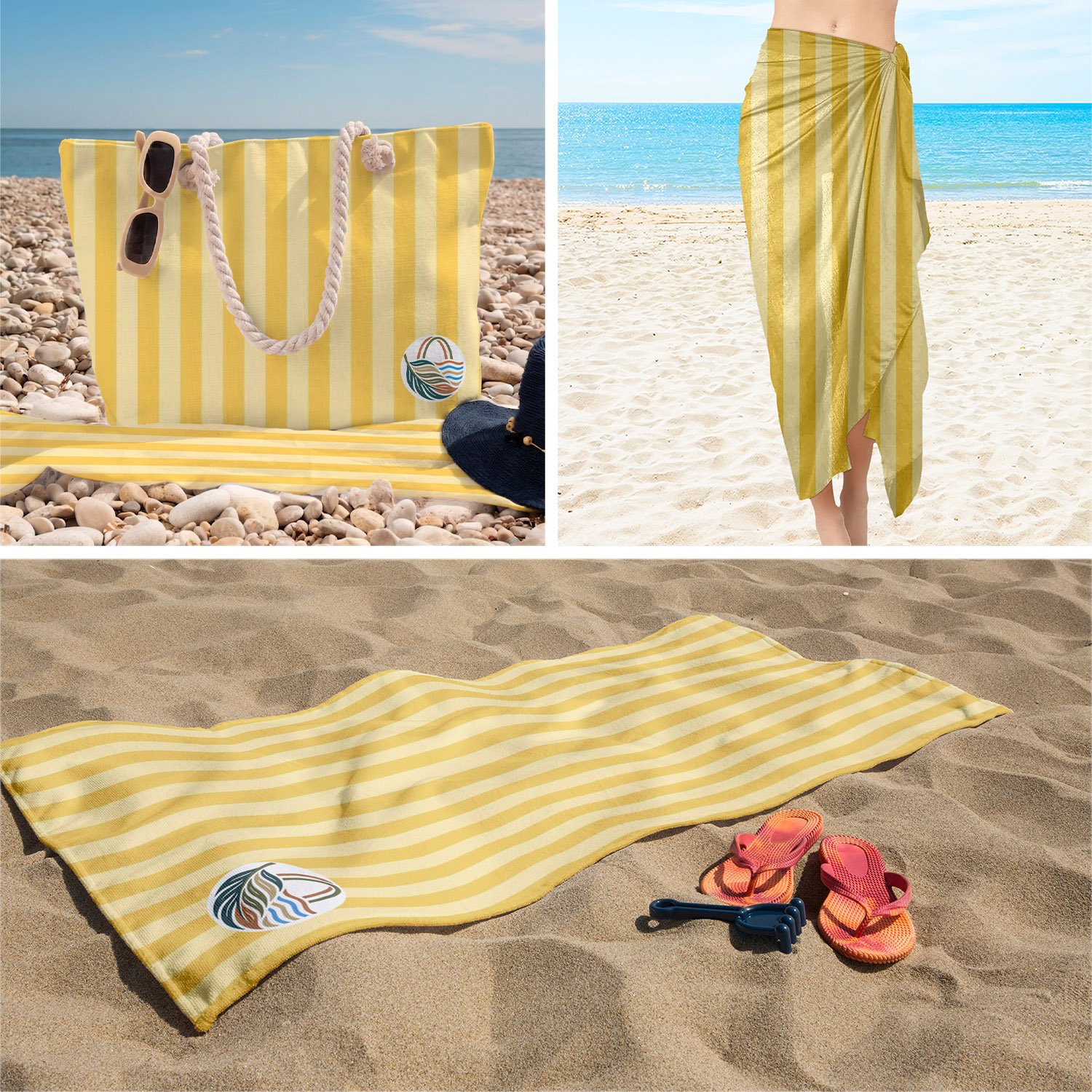 eJOYA 3’lü Plaj Seti ( Plaj Çantası & Havlu & Pareo) 116382