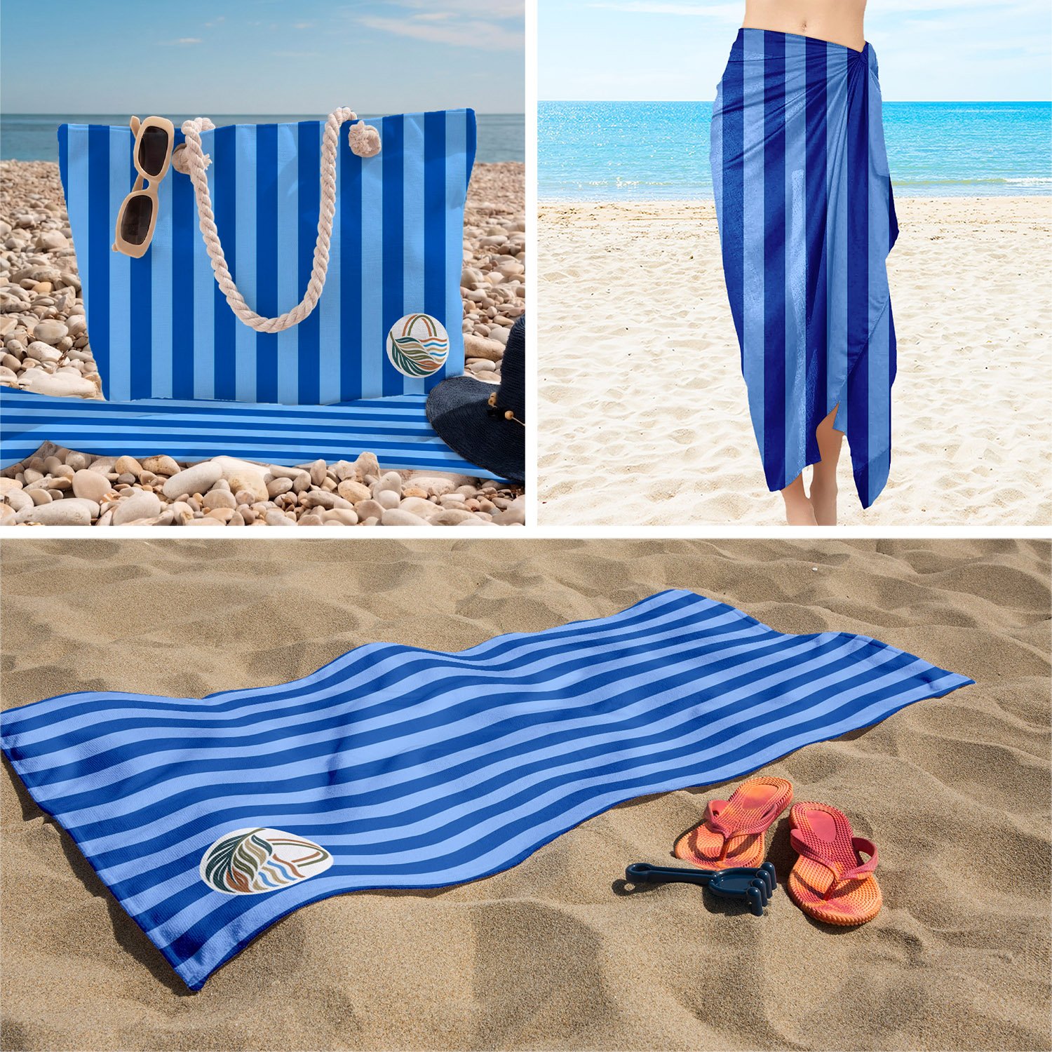 eJOYA 3’lü Plaj Seti ( Plaj Çantası & Havlu & Pareo) 116383