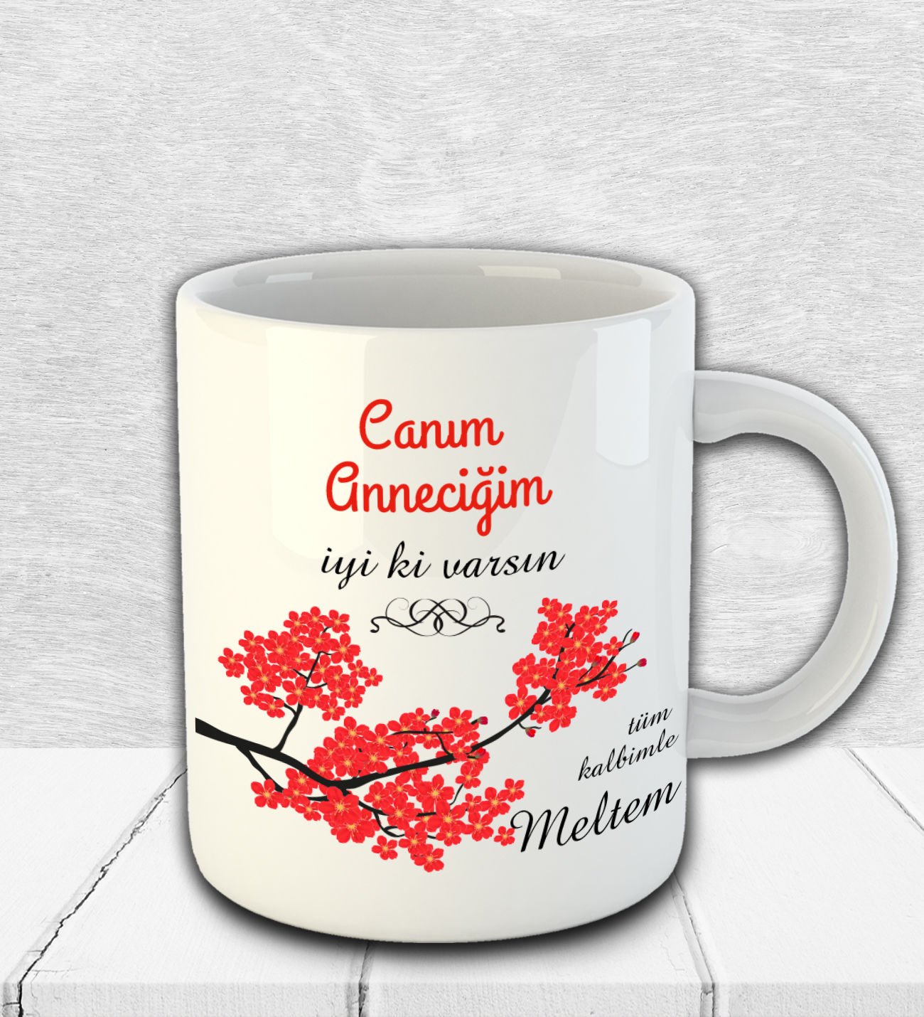 eJOYA Kişiye Özel Canım Annem İyiki Varsın Temalı Kupa Bardak 82501