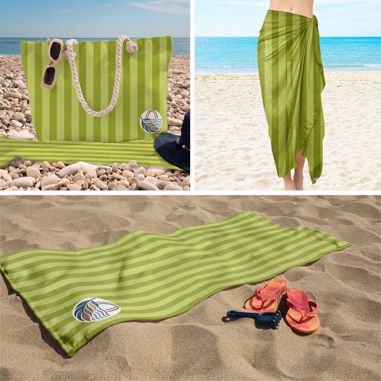 eJOYA 3’lü Plaj Seti ( Plaj Çantası & Havlu & Pareo) 116384