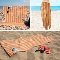 eJOYA 3’lü Plaj Seti ( Plaj Çantası & Havlu & Pareo) 116385