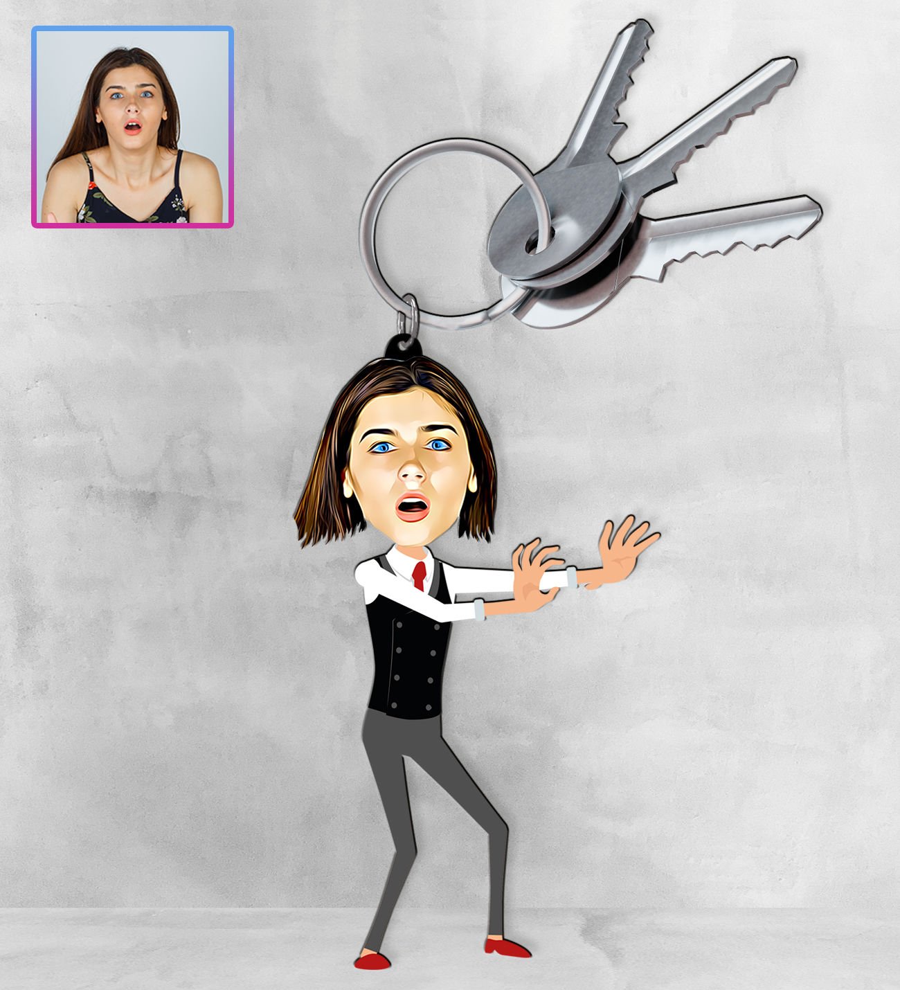 eJOYA Kişiye Özel Karikatür Tasarım Anahtarlık 97288