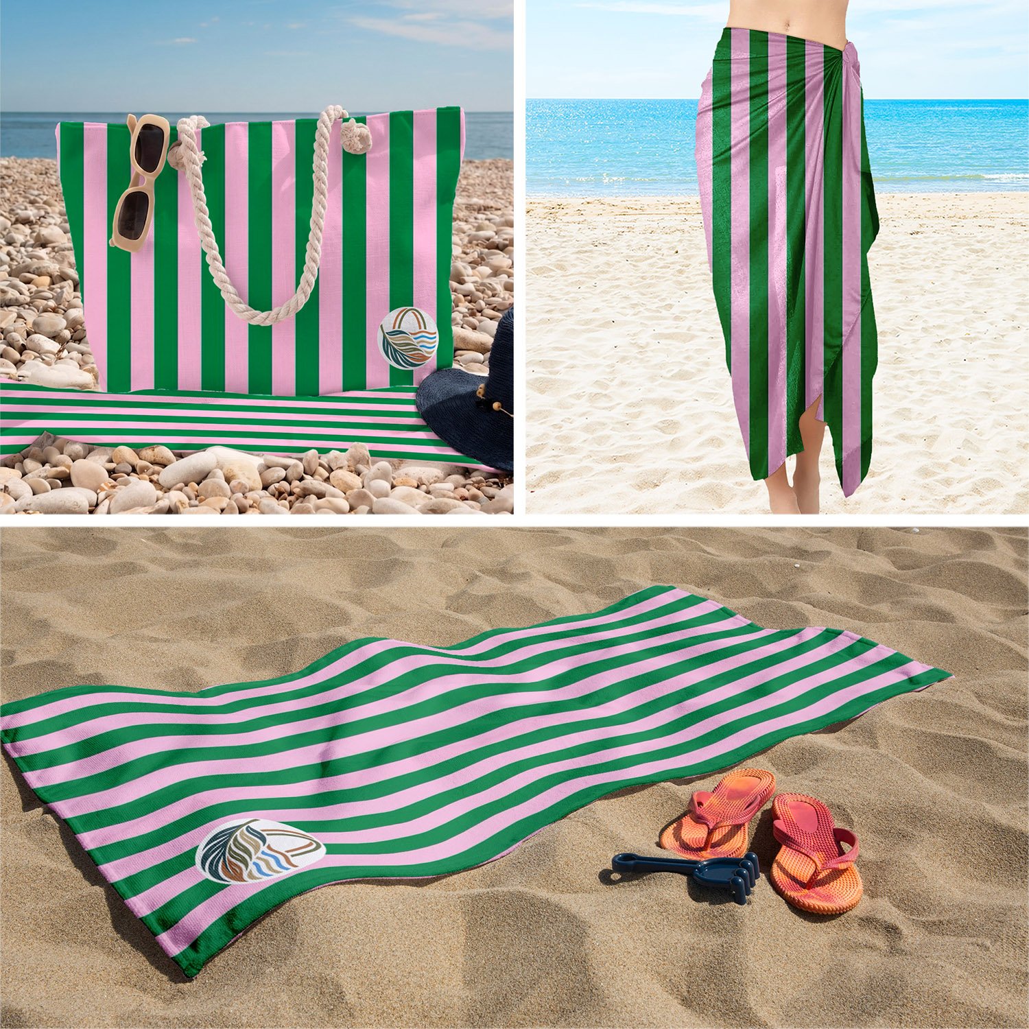 eJOYA 3’lü Plaj Seti ( Plaj Çantası & Havlu & Pareo) 116386