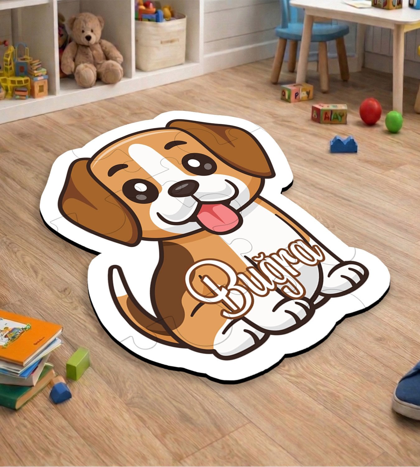 eJOYA Kişiye Özel Köpek Tasarımlı Puzzle Keçe Halı 116389