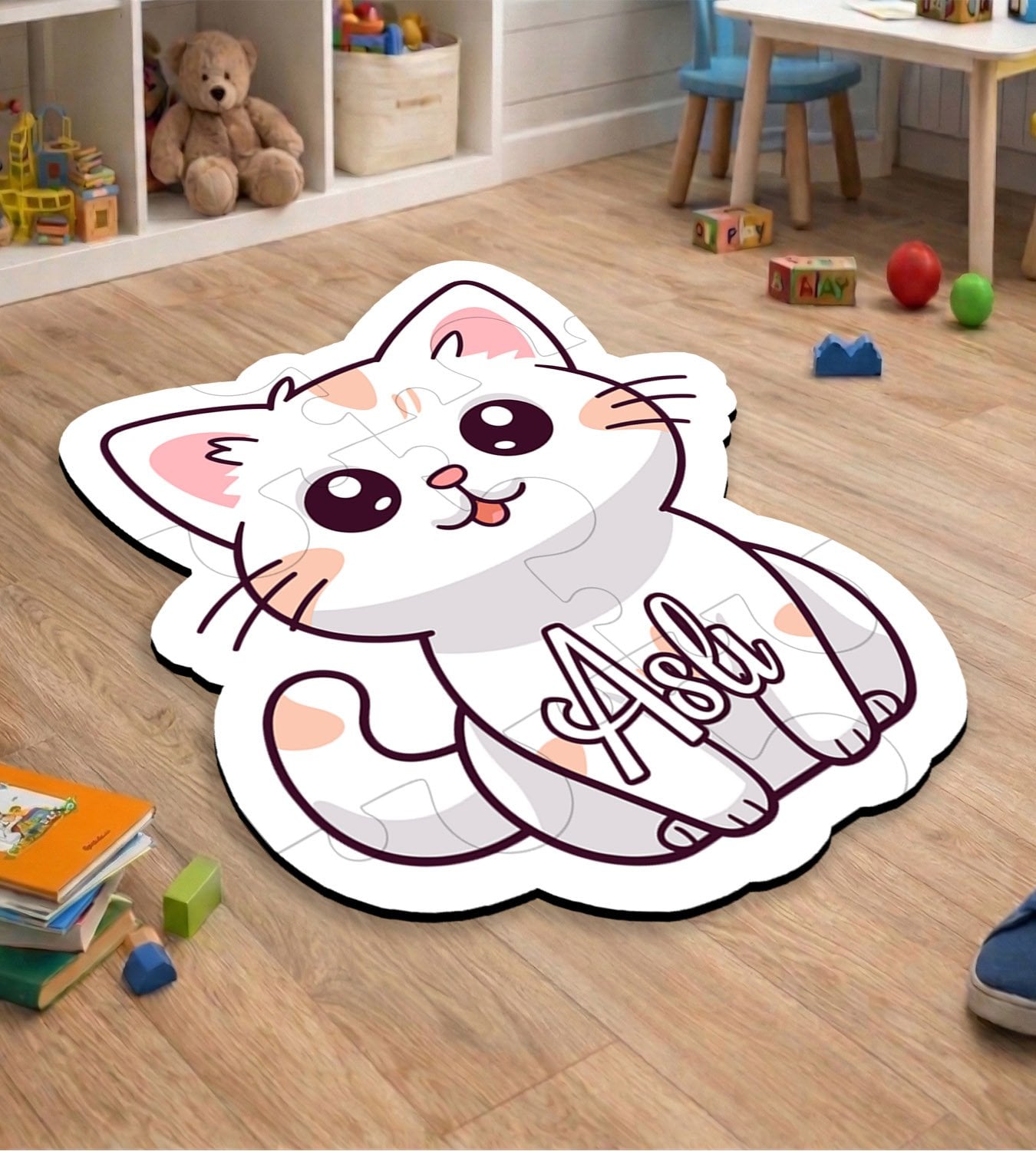 eJOYA Kişiye Özel Kedi Tasarımlı Puzzle Keçe Halı 116390