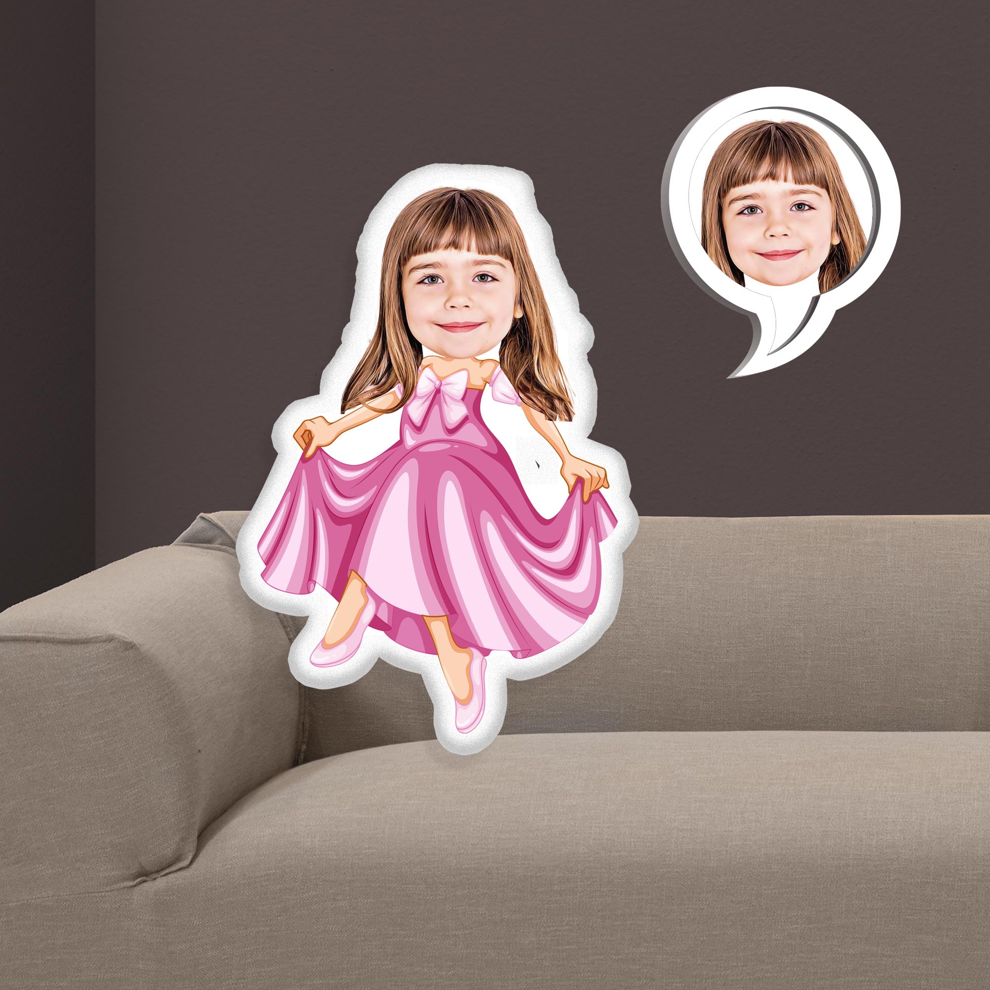 eJOYA Kişiye Özel Fotoğraflı Renkli Barbie Yastık 116131