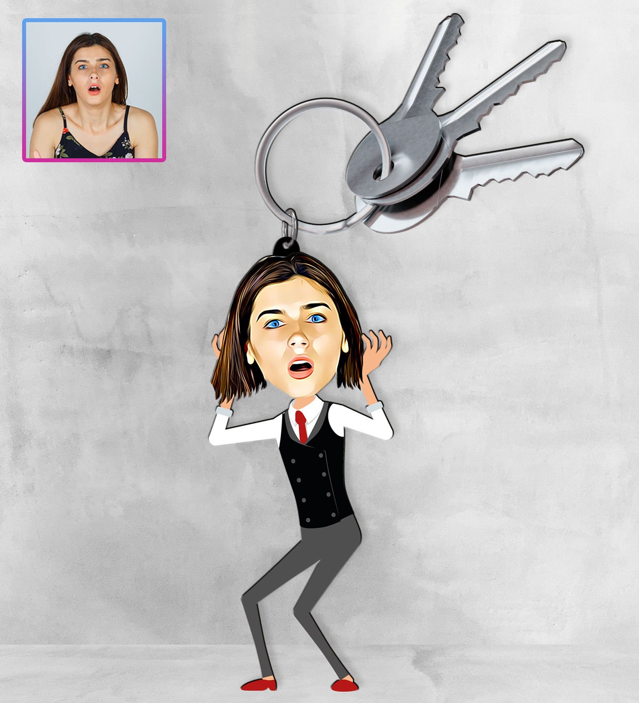 eJOYA Kişiye Özel Karikatür Tasarım Anahtarlık 97294