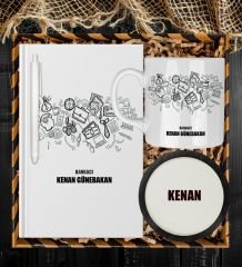eJOYA Kişiye Özel Bankacı Tasarım Defter Kalem Kupa Ve Bardak Altlığı Hediye Seti 81420