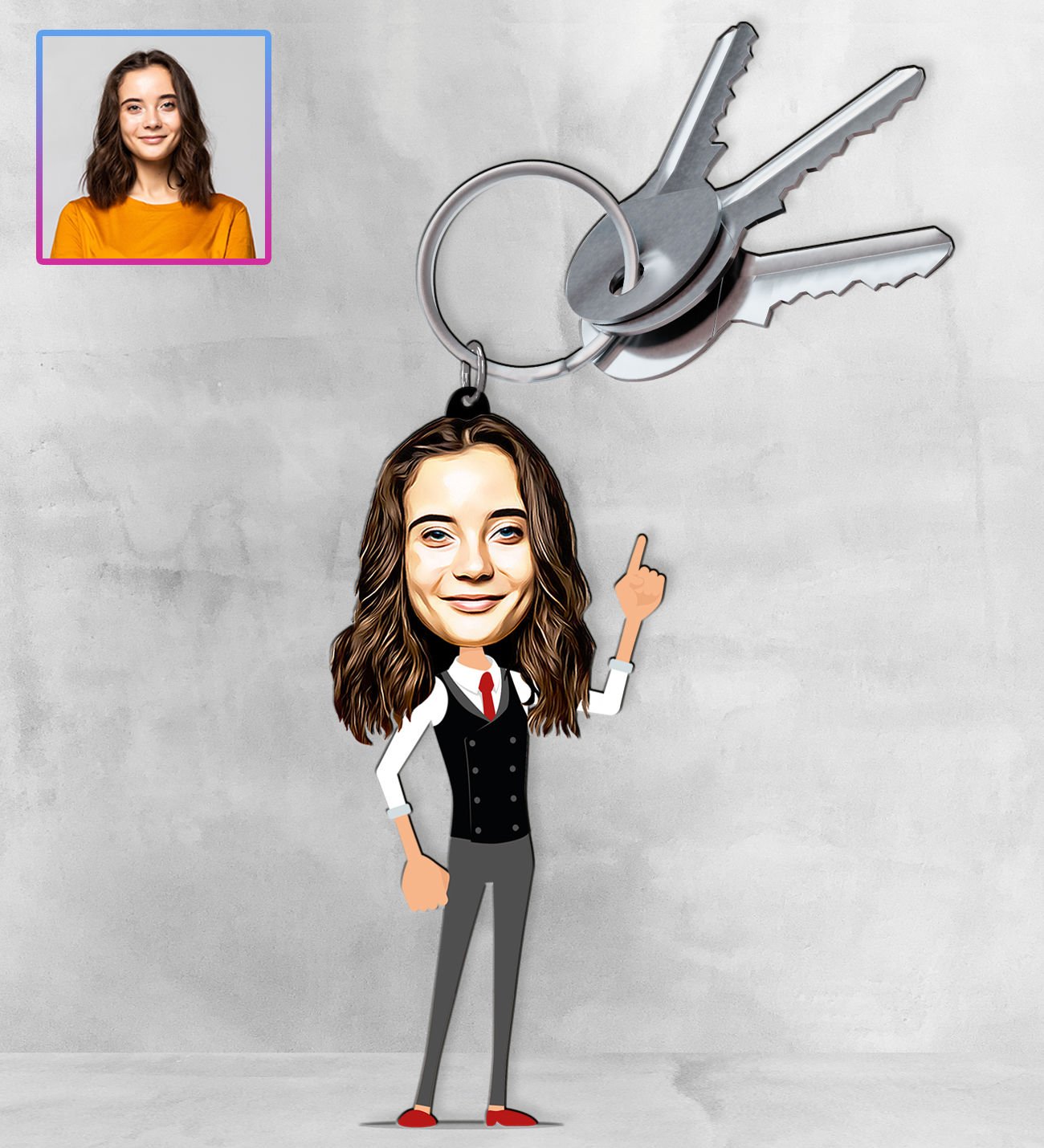 eJOYA Kişiye Özel Karikatür Tasarım Anahtarlık 97296